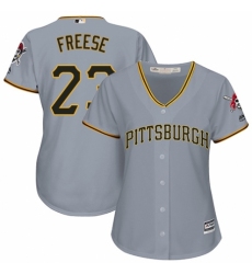 Women's Majestic Pittsburgh Pirates #23 David Freese Replica Grey Road Cool Base MLB Jersey