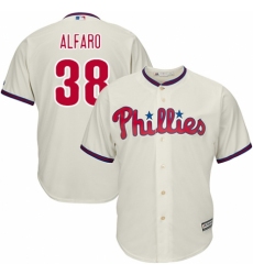 Youth Majestic Philadelphia Phillies #38 Jorge Alfaro Replica Cream Alternate Cool Base MLB Jersey