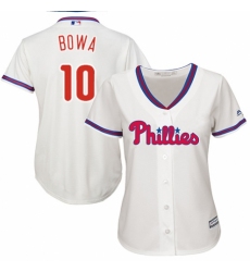 Women's Majestic Philadelphia Phillies #10 Larry Bowa Replica Cream Alternate Cool Base MLB Jersey