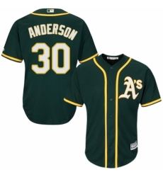 Men's Majestic Oakland Athletics #30 Brett Anderson Replica Green Alternate 1 Cool Base MLB Jersey