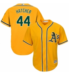 Youth Majestic Oakland Athletics #44 Chris Hatcher Replica Gold Alternate 2 Cool Base MLB Jersey