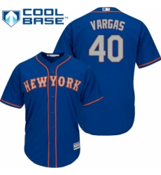 Men's Majestic New York Mets #40 Jason Vargas Replica Royal Blue Alternate Road Cool Base MLB Jersey