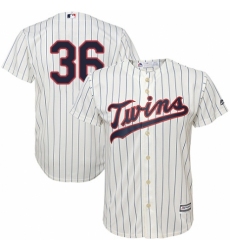 Men's Majestic Minnesota Twins #36 Robbie Grossman Replica Cream Alternate Cool Base MLB Jersey