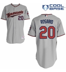 Youth Majestic Minnesota Twins #20 Eddie Rosario Replica Grey Road Cool Base MLB Jersey