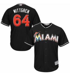 Youth Majestic Miami Marlins #64 Nick Wittgren Authentic Black Alternate 2 Cool Base MLB Jersey