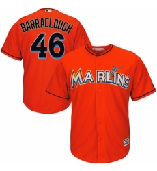Men's Majestic Miami Marlins #46 Kyle Barraclough Replica Orange Alternate 1 Cool Base MLB Jersey
