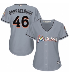 Women's Majestic Miami Marlins #46 Kyle Barraclough Replica Grey Road Cool Base MLB Jersey