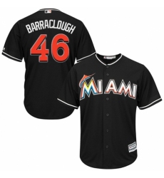 Youth Majestic Miami Marlins #46 Kyle Barraclough Replica Black Alternate 2 Cool Base MLB Jersey