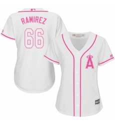 Women's Majestic Los Angeles Angels of Anaheim #66 J. C. Ramirez Authentic White Fashion Cool Base MLB Jersey