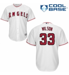 Men's Majestic Los Angeles Angels of Anaheim #33 CJ Wilson Replica White Home Cool Base MLB Jersey