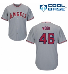 Men's Majestic Los Angeles Angels of Anaheim #46 Blake Wood Replica Grey Road Cool Base MLB Jersey