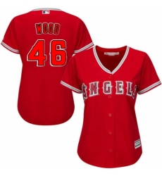 Women's Majestic Los Angeles Angels of Anaheim #46 Blake Wood Replica Red Alternate MLB Jersey