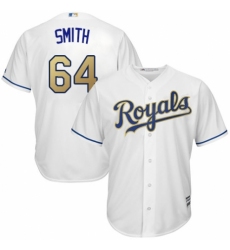 Youth Majestic Kansas City Royals #64 Burch Smith Authentic White Home Cool Base MLB Jersey