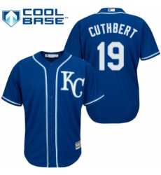 Men's Majestic Kansas City Royals #19 Cheslor Cuthbert Replica Blue Alternate 2 Cool Base MLB Jersey