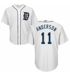 Men's Majestic Detroit Tigers #11 Sparky Anderson Replica White Home Cool Base MLB Jersey