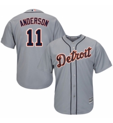 Youth Majestic Detroit Tigers #11 Sparky Anderson Authentic Grey Road Cool Base MLB Jersey