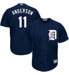 Youth Majestic Detroit Tigers #11 Sparky Anderson Authentic Navy Blue Alternate Cool Base MLB Jersey
