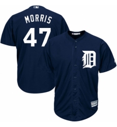 Men's Majestic Detroit Tigers #47 Jack Morris Replica Navy Blue Alternate Cool Base MLB Jersey