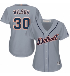 Women's Majestic Detroit Tigers #30 Alex Wilson Authentic Grey Road Cool Base MLB Jersey