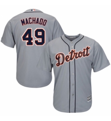 Men's Majestic Detroit Tigers #49 Dixon Machado Replica Grey Road Cool Base MLB Jersey