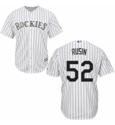 Youth Majestic Colorado Rockies #52 Chris Rusin Authentic White Home Cool Base MLB Jersey