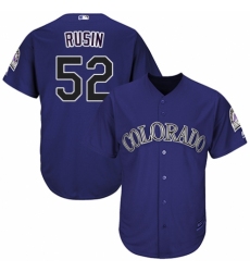 Youth Majestic Colorado Rockies #52 Chris Rusin Replica Purple Alternate 1 Cool Base MLB Jersey