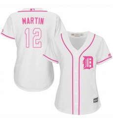 Women's Majestic Detroit Tigers #12 Leonys Martin Authentic White Fashion Cool Base MLB Jersey