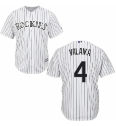 Men's Majestic Colorado Rockies #4 Pat Valaika Replica White Home Cool Base MLB Jersey