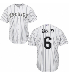 Youth Majestic Colorado Rockies #6 Daniel Castro Authentic White Home Cool Base MLB Jersey
