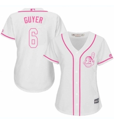 Women's Majestic Cleveland Indians #6 Brandon Guyer Replica White Fashion Cool Base MLB Jersey