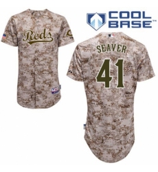 Men's Majestic Cincinnati Reds #41 Tom Seaver Authentic Camo Alternate Cool Base MLB Jersey