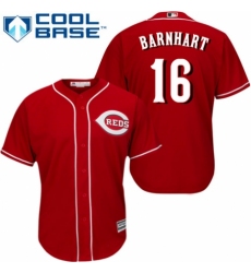 Youth Majestic Cincinnati Reds #16 Tucker Barnhart Replica Red Alternate Cool Base MLB Jersey