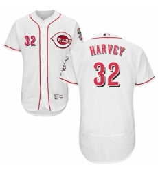 Men's Majestic Cincinnati Reds #32 Matt Harvey White Home Flex Base Authentic Collection MLB Jersey