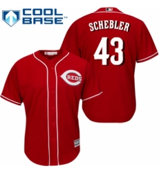 Men's Majestic Cincinnati Reds #43 Scott Schebler Replica Red Alternate Cool Base MLB Jersey