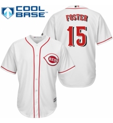 Youth Majestic Cincinnati Reds #15 George Foster Authentic White Home Cool Base MLB Jersey
