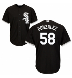 Youth Majestic Chicago White Sox #58 Miguel Gonzalez Replica Black Alternate Home Cool Base MLB Jersey
