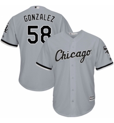 Youth Majestic Chicago White Sox #58 Miguel Gonzalez Replica Grey Road Cool Base MLB Jersey