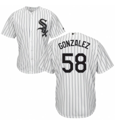 Youth Majestic Chicago White Sox #58 Miguel Gonzalez Replica White Home Cool Base MLB Jersey