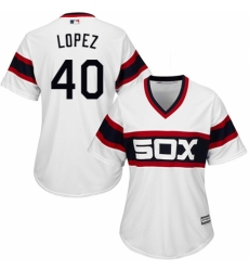 Women's Majestic Chicago White Sox #40 Reynaldo Lopez Replica White 2013 Alternate Home Cool Base MLB Jersey