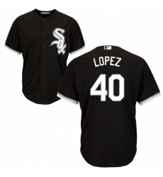 Youth Majestic Chicago White Sox #40 Reynaldo Lopez Replica Black Alternate Home Cool Base MLB Jersey