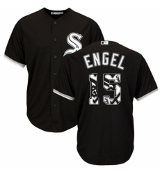 Men's Majestic Chicago White Sox #15 Adam Engel Authentic Black Team Logo Fashion Cool Base MLB Jersey