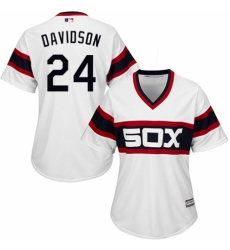 Women's Majestic Chicago White Sox #24 Matt Davidson Replica White 2013 Alternate Home Cool Base MLB Jersey