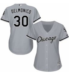 Women's Majestic Chicago White Sox #30 Nicky Delmonico Authentic Grey Road Cool Base MLB Jersey