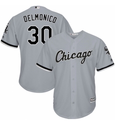 Youth Majestic Chicago White Sox #30 Nicky Delmonico Replica Grey Road Cool Base MLB Jersey