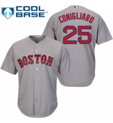 Men's Majestic Boston Red Sox #25 Tony Conigliaro Replica Grey Road Cool Base MLB Jersey