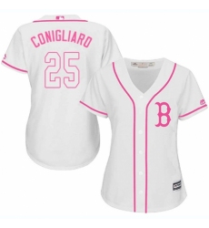 Women's Majestic Boston Red Sox #25 Tony Conigliaro Authentic White Fashion MLB Jersey