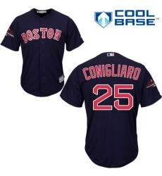 Youth Majestic Boston Red Sox #25 Tony Conigliaro Authentic Navy Blue Alternate Road Cool Base 2018 World Series Champions MLB Jersey