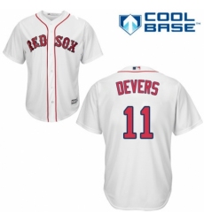 Men's Majestic Boston Red Sox #11 Rafael Devers Replica White Home Cool Base MLB Jersey