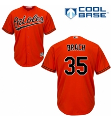 Men's Majestic Baltimore Orioles #35 Brad Brach Replica Orange Alternate Cool Base MLB Jersey