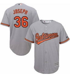Men's Majestic Baltimore Orioles #36 Caleb Joseph Replica Grey Road Cool Base MLB Jersey